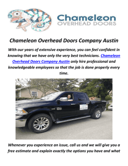 Chameleon Overhead Garage Doors Company in Austin, TX