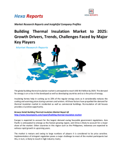 Building Thermal Insulation Market to 2025 Growth Drivers, Trends, Challenges Faced by Major Key Players