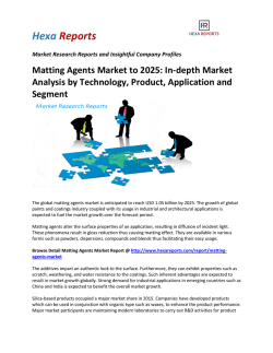 Matting Agents Market to 2025 In-depth Market Analysis by Technology, Product, Application and Segment