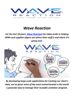 Wave Reaction : Reusable Container Management