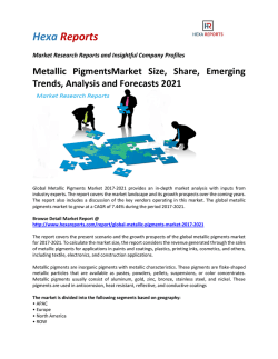 Metallic PigmentsMarket Size, Share, Emerging Trends, Analysis and Forecasts 2021