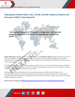 Hydropower Market Growth, Industry Analysis and Forecast to 2020 | Hexa Research