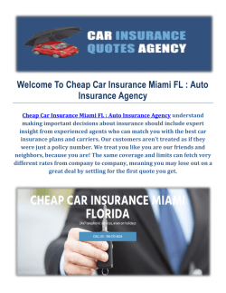 Cheap Car Insurance Agency in Miami FL