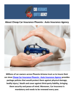 Cheap Car Insurance in Phoenix, AZ : Auto Insurance Agency