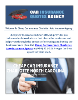 Cheap Car Auto Insurance Agency in Charlotte NC