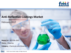 Research Report and Overview on Anti-Reflective Coatings Market, 2017-2027