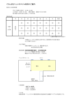 ぐりんぱるフィットネスジム利用のご案内