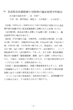 15) 食道類基底細胞癌 6 切除例の臨床病理学的検討