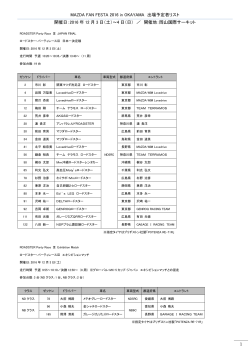 MAZDA FAN FESTA 2016 in OKAYAMA 出場予定者リスト