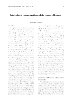 Intercultural communication and the essence of humour
