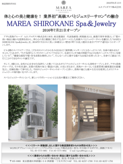 MAREA白金オープンリリース - APプロダクツ株式会社