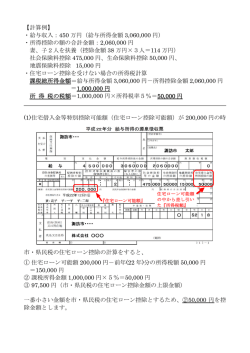 【計算例】 ・給与収入：450 万円（給与所得金額 3,060,000 円） ・所得