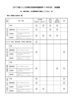 2017 年度フェリス女学院大学音楽学部演奏学科（1 年次入学） 実技課題