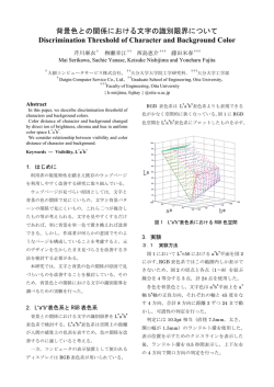 背景色との関係における文字の識別限界について Discrimination