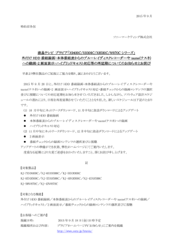 液晶テレビ ブラビア「X9400C/X9300C/X8500C/W870C シリーズ」 外