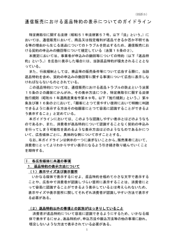 (別添5)通信販売における返品特約の表示についてのガイドライン