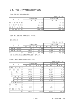 13．平成19年度特別勘定の状況