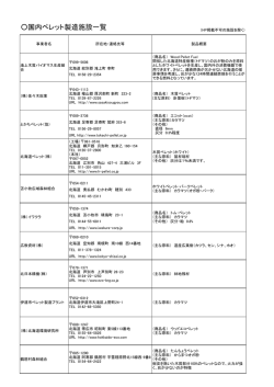 国内ペレット製造施設一覧