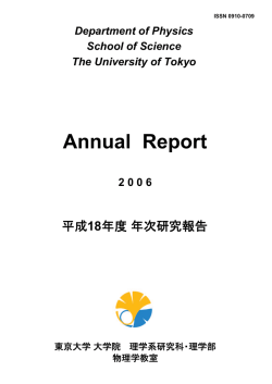 2006年度年次研究報告 - 東京大学理学部物理学科・大学院理学系