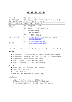 職 務 経 歴 書