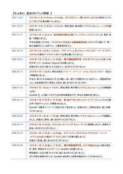 【 QualNet 過去のイベント情報 】