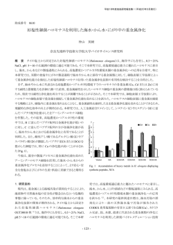 好塩性細菌ハロモナスを利用した海水・かん水・にがり中の重金属浄化