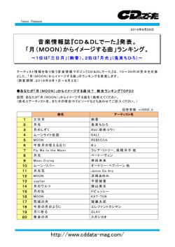CD＆DLでーた』発表。「月（MOON）からイメージする曲