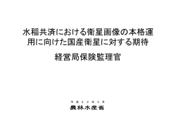 水稲共済における衛星画像の本格運 用に向けた国産衛星