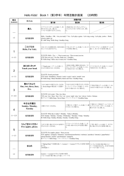 Hello Kids! Book 1（第3学年）年間活動計画案 （20時間） ― 1 2 3 4 5 ―