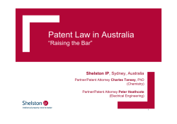 Patent Law in Australia