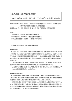 アウシュビッツ収容所 訪問記 (PDFファイル：122k)