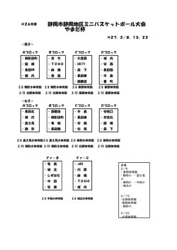 静岡市静岡地区ミニバスケットボール大会 やまだ杯