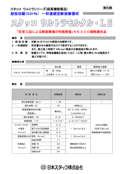 超低収縮（0.01％） 一材速硬型断面修復材