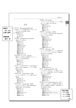 【ァ】 動物名 分類と説明 掲載図鑑 略号・頁