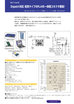 Gigabit対応低背タイプのRJ45一体型コネクタ登場!