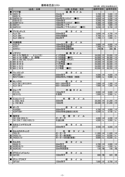 一部製品の価格改定のご案内（別紙・価格改定品リスト） PDF