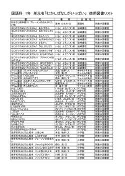 国語科 1年 単元名「むかしばなしがいっぱい」 使用図書リスト