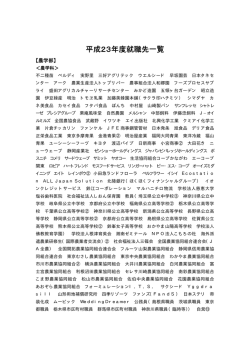 平成23年度就職先一覧