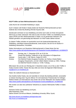 HAJP-Treffen auf dem Weihnachtsmarkt in Osaka Liebe Alumni der