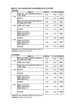 酸素欠乏・硫化水素危険作業主任者技能講習の科目及び時間割