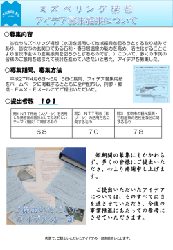 ミズベリング構想アイデア募集結果