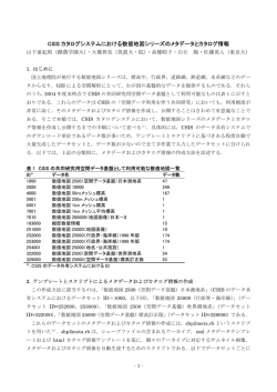 CSIS カタログシステムにおける数値地図シリーズのメタデータ