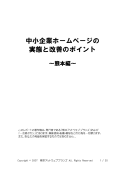 PDF形式/実態と改善ポイント - 熊本ホームページ売上げ向上研究所