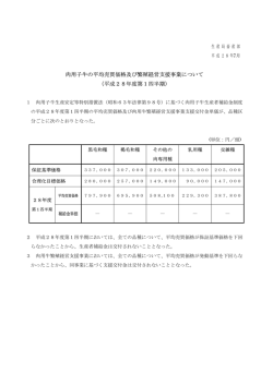 肉用子牛の平均売買価格及び繁殖経営支援事業について （平成28年度