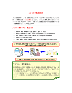 かかりつけ薬局とは？ TOPICS 基準薬局とは・・・