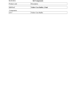 Kit Components 06/29/2016 Product code Description Z317A