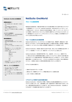 データシート NetSuite OneWorld