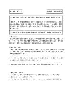 通し番号 4055 分類番号 16-2B-13-03 （成果情報名）アスパラガス露地