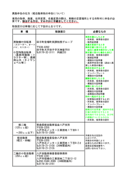 異動申告の仕方（軽自動車税の申告について） 車両の取得、廃棄、住所