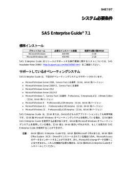 SAS Enterprise Guide 7.1 システム必要条件